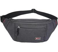 Men's Nylon Waist Bag Outdoor Multilayer Large Capacity Sports Running Chest Bag Wallet (Color : D)