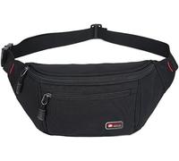 Men's Nylon Waist Bag Outdoor Multilayer Large Capacity Sports Running Chest Bag Wallet (Color : D)