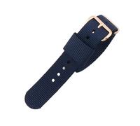 Men's Nylon Watch Strap 10mm-22mm Watch Accessories Waterproof Watch Band Women's Chain Buckle, Blue Gold Buckle, 22mm