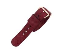 Men's Nylon Watch Strap 10mm-22mm Watch Accessories Waterproof Watch Band Women's Chain Buckle, Red Gold Buckle, 22mm