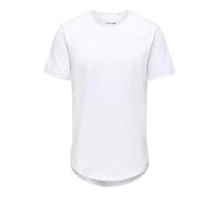 Men's O&S Crew Neck T-Shirt Solid Color Short Sleeve Tee Basic Cotton Top ONSBENNE, Colours:White-2, Size:S