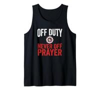 Mens Off Duty Never Off Prayer Christian Firefighter Tank Top