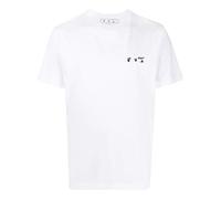 Men's Off-White FW22 Solid Color Logo Alphabet Printing Round Neck Short Sleeve White T-Shirt OMAA027C99JER0130110 L