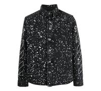 Men's Off-White FW22 Twill Printing Single Breasted Long Sleeves Ordinary Version Black Shirt OMYD027F22DEN0011001 M