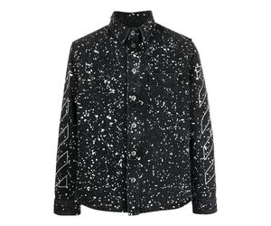 Men's Off-White FW22 Twill Printing Single Breasted Long Sleeves Ordinary Version Black Shirt OMYD027F22DEN0011001 L