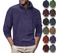 Mens Office Jumper Mens Half Zip Jumperslightweight Stand Collar Work Jumpers Outdoor Walking Jumpers Trendy Weekday Pullover Regular Fit Long Sleeved Sweatshirt Quarter Zip Dating Pullover