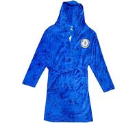 Mens Official Chelsea Football Dressing Gown Hooded Fleece Bath Robe Sizes S-XL (Large)