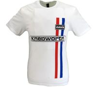 Mens Official Licensed Oasis White Knebworth Vertical Stripe T Shirt