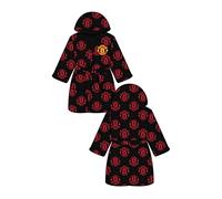 Mens Official Manchester United Football Dressing Gown Hooded Fleece Bath Robe Sizes S-XL (X-Large)