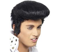 Mens Officially Licensed Elvis Presley Fancy Dress Deluxe Wig by Smiffys