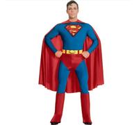 Mens Officially Licensed Superman Fancy Dress Costume Blue/Red by Rubies