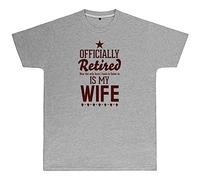 Mens Officially Retired Wife Boss T Shirt - Funny Retirement Gifts for Men - Married Retirement Joke, XL, Sport Grey
