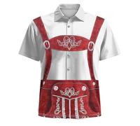 Men's Oktoberfest Outfit - Traditional Shirt Men's German Bavarian Bavarian Leather Trousers Polo Shirt Short Sleeve Butten-Down Cotton Classic Comfortable Costume Shirt Fashion Shirts for Men