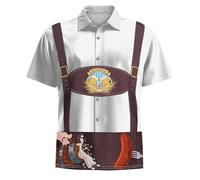 Men's Oktoberfest Outfit - Traditional Shirt Men's German Bavarian Bavarian Leather Trousers Polo Shirt Short Sleeve Butten-Down Cotton Classic Comfortable Costume Shirt Fashion Shirts for Men