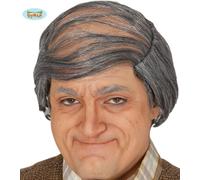 Mens Old Man Fancy Dress Comb Over Wig & Headpiece Balding Bald Grandpa New fg