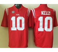 Men's Ole Miss Mississippi Rebels Chad Kelly #10 College Football Jersey Red XX-Large