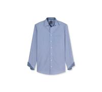 Men's Olymp Luxuor Modern Fit Micro Check Long Sleeve Shirt - Blue/White - 16