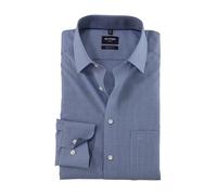 Men's Olymp Luxuor Modern Fit Micro Check Long Sleeve Shirt - Blue/White - 17