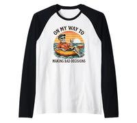 Mens On My Way to Making Bad Decisions - Funny Beach Vacation Raglan Baseball Tee