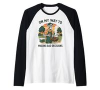 Mens On My Way to Making Bad Decisions - Funny Grilling BBQ Raglan Baseball Tee