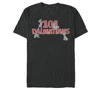 Men's One Hundred and One Dalmatians Distressed Red Logo T-Shirt, Black, S