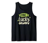 Mens One Lucky Grumpy St. Patrick's Day Funny Matching Tank Top
