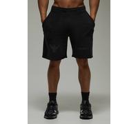 Men's One More Rep Loose Fit Washed 9inch Shorts | Black | Size Medium | BOOHOOMAN