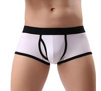 Mens Open Fly Boxers Mens Pouch Underwear Sexy Bulge Enhancing Boxers Breathable Moisture Wicking Briefs Ultra Soft Cotton Trunks Short Leg Tagless Underpants Anti Chafing Underwear Panties