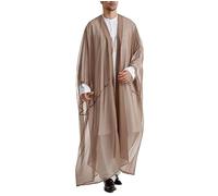 Men's Open Front Muslim Chiffon Kimono Arabic Islamic Long Sleeve Kaftan Cardigan Ramadan Kimono