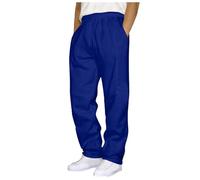 Mens Open Hem Jog Pants Men Fleece Pants Elasticated Waist Plain Jogging Bottoms Joggers Fleece Pants Gym Sports Trousers Casual Sweatpants Warm Winter Jogging Bottom Lightweight Tracksuit (Blue, L)