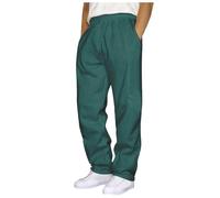 Mens Open Hem Jog Pants Men Fleece Pants Elasticated Waist Plain Jogging Bottoms Joggers Fleece Pants Gym Sports Trousers Casual Sweatpants Warm Winter Jogging Bottom Lightweight (Dark Green, M)