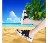 Mens Open Toe Sandal, Outdoor Adjustable Arch Support Bunion Non Slip Corrector Sandals, Waterproof Athletic Outdoor Thong Flip Flops, for Hallux Valgus, Plantar Fasciitis, Arch of Foot(Black,7 UK)