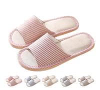 Mens Open Toe Slippers Open Toe Slippers Women Unisex Couple Slipper Indoor Flat Slipper Casual Silent Sliders Slip On Breathable Slides For Shower Spa Bedroom Simple Striped Sliders