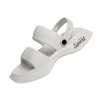 Mens Open Toe Sport Sandals Adjustable Back Strap Double Wide Slides Thick Platform Wide Fit Rubber Sole Shoes Men Summer Outdoor Beach Holiday Non Slip Comfortable Slides Footwear (White, 8)