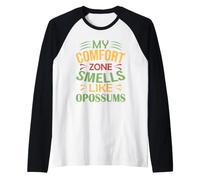 Mens Opossum Funny My Comfort Zone Smells Like Opossums Raglan Baseball Tee