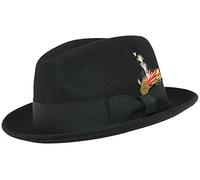 Mens or Boys C-Crown Trilby Hat 100% Wool Crushable Felt Fedora/Trilby (59 cm, Black)