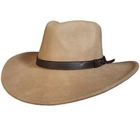 Mens or Womens Crushable Cowboy Hat 100% Wool Stetson Style Hat Western Hat (57 cm, Camel)