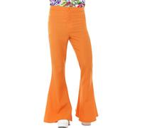 Mens Orange Flared Trousers 60s 70s Flares Mens Fancy Dress Accessory