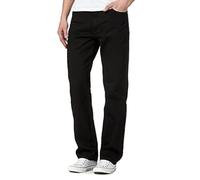 Mens Original 100% Cotton Jeans Plain Straight Leg Heavy Duty Denim Wash Boys Jean Classic Designer Stretch Fit Casual Work Wear Zip Fly Belt Loop Pants Pocket Trosuers Sizes 30-50(Black, 46/31)