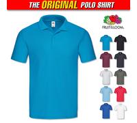 Mens Original Polo Shirt Fruit of the Loom Short Sleeve Classic Fit Pique Top