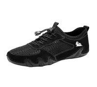 Men's Orthopedic Comfort Sneaker Cushioned Footbed Sneakers Lightweight Sneakers Fashion Wide Fit Trainers Summer Shoes Lightweight Shoes Arch Support & Perfect for Casual Wear Black
