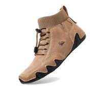 Men's Orthopedic Comfort Sneaker Fashion Wide Fit Trainers Fashion Wide Fit Shoes Minimalist Trainers Casual Shoes Waterproof Walking Sneakers for Walking Rock Climbing Trail Running Brown