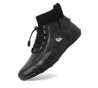 Men's Orthopedic Comfort Sneaker Minimalist Shoes Sturdy Grip Sneakers Sports & Outdoor Trainers Cushioned Footbed Shoes Comfortable Trainers for Walking Rock Climbing Trail Running Black
