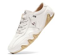 Men's Orthopedic Comfort Sneaker Soft Sole Trainers Cushioned Footbed Trainers Sturdy Grip Sneakers Waterproof Walking Shoes Fashion Wide Fit Sneakers for Walking Rock Climbing Trail Running White