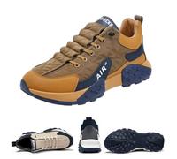 Men's Orthopedic Comfort Sneaker Waterproof Air AIP Walking Tennis Comfortable Wide Shoes Neutral Running Shoes(Khaki,9.5 UK)