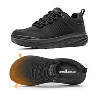 Men's Orthopedic Diabetic Wide Walking Shoes: Comfort Casual Adjustable Fit Hook and Loop Arch Support Outdoor Slip-On Shoes, Cushion Stylish Plantar Fasciitis Hammer Toes Golf Loafers Black Size 13