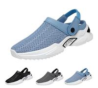 Men's Orthopedic Hollow-Out Summer Sandals, Knit Mesh Walking Shoes Beach Sandals, Breathable with Arch Support (Blue, Adult, Men, 9, Numeric, UK Footwear Size System, Medium)