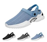 Men's Orthopedic Hollow-Out Summer Sandals，Knit Mesh Walking Shoes，Non-Slip Lightweight Comfortable Slippers (Blue, Adult, Men, 7.5, Numeric, UK Footwear Size System, Medium)