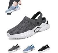 Men's Orthopedic Hollow-Out Summer Sandals, Mens Mesh Breathable Sandals, Non-Slip Lightweight Orthopedic Shoes (Color : Grey, Size : 9.5 uk)