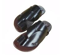 Mens Orthopedic Sandals, Men's Outdoor Beach Slip on Non-Slip Orthopedic Bunion Sandals, Casual Comfortable Clip-Toe Toe Corrector Flip Flops, for Big Toes Bent Toes and Pain Relief(Black,7.5 UK)